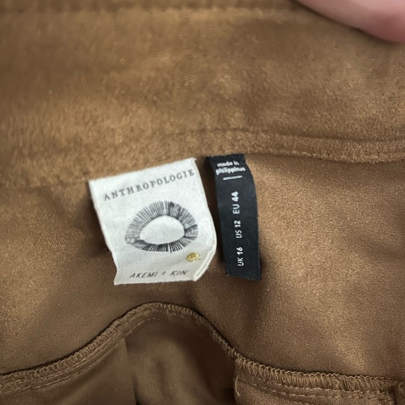 Anthropologie Brown Midi A-Line Skirt with Tie Front - Picture 6 of 10